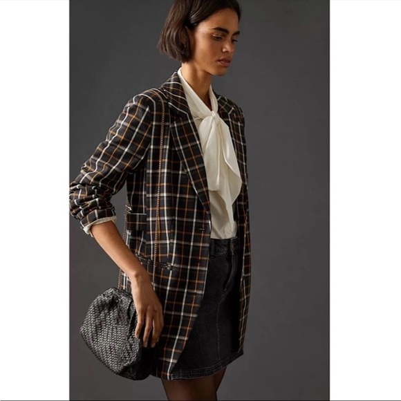 Maeve Anthropologie Oversized Plaid Equestrian Blazer - Picture 9 of 10
